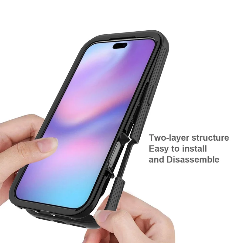 For iPhone 17 Pro Max Case Anti Drop 2 in 1 PC + TPU Phone Cover - Black