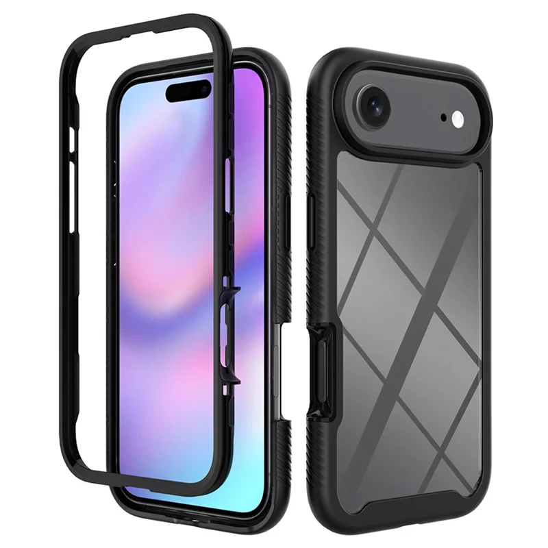 Funda Antigolpes para iPhone 17 Air, Carcasa 2 en 1 de PC + TPU - Negro