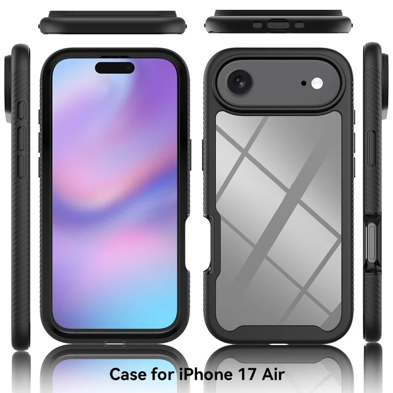 Funda Antigolpes para iPhone 17 Air, Carcasa 2 en 1 de PC + TPU - Negro