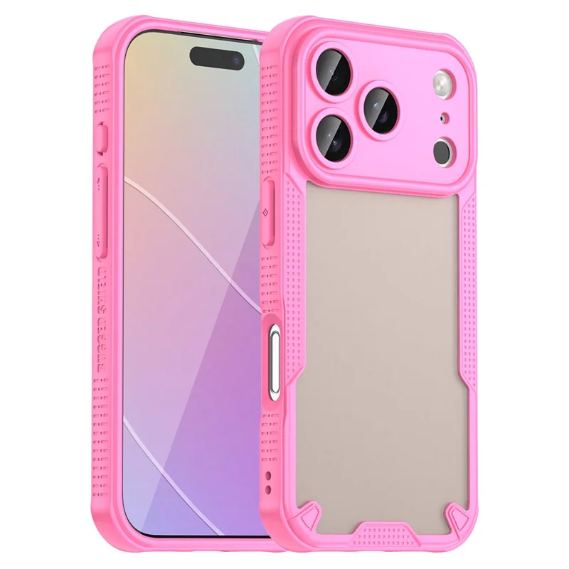 Für iPhone 17 Pro Hülle PC + TPU Halbtransparent Matt Schutzhülle Handycover - Rosa