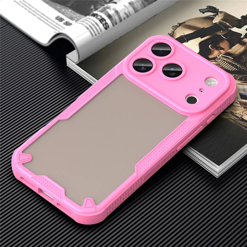 Für iPhone 17 Pro Hülle PC + TPU Halbtransparent Matt Schutzhülle Handycover - Rosa
