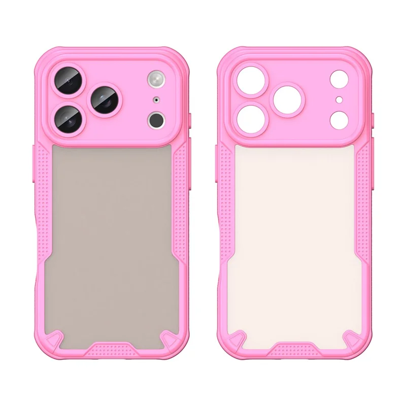 Für iPhone 17 Pro Hülle PC + TPU Halbtransparent Matt Schutzhülle Handycover - Rosa