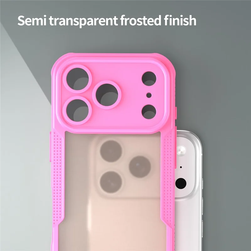 Für iPhone 17 Pro Hülle PC + TPU Halbtransparent Matt Schutzhülle Handycover - Rosa