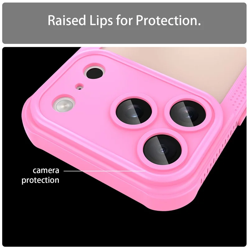 Für iPhone 17 Pro Hülle PC + TPU Halbtransparent Matt Schutzhülle Handycover - Rosa