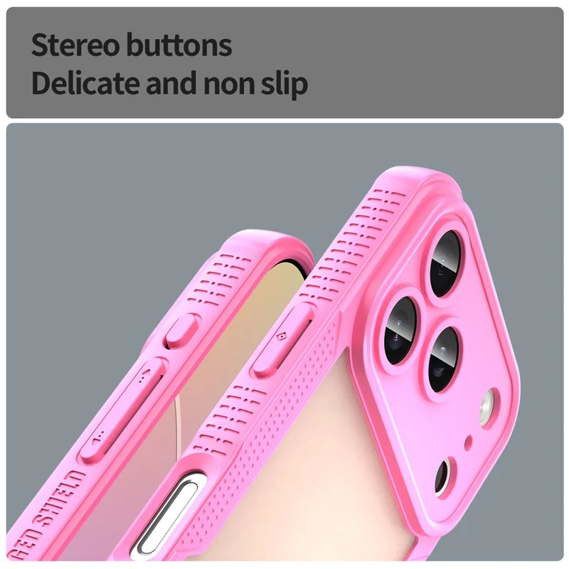 Für iPhone 17 Pro Max Hülle PC + TPU Halbtransparentes, mattes Finish Schutzhülle für Smartphone - Rosa