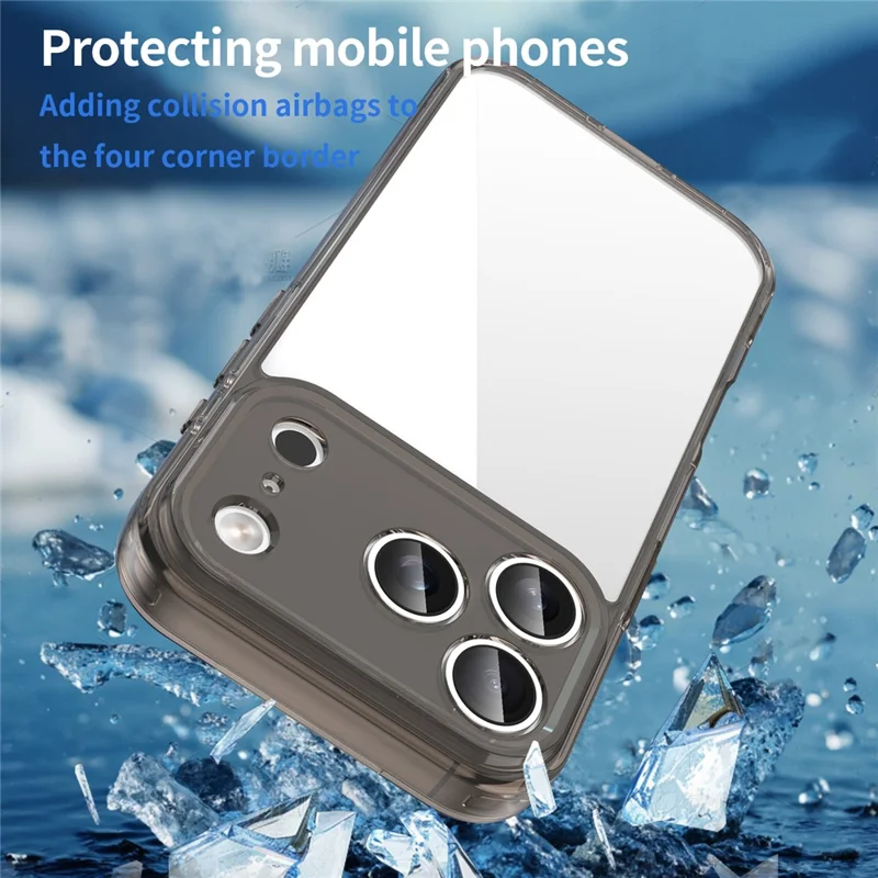 Для iPhone 17 Pro Чехол TPU + Акриловая задняя крышка телефона Без пожелтения - Черный