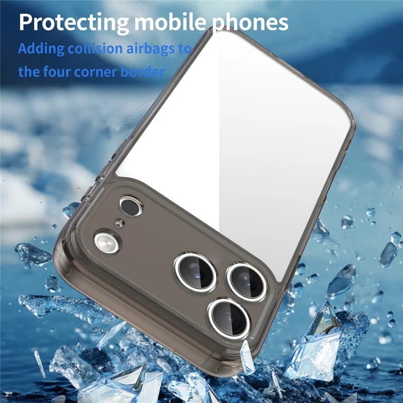 For iPhone 17 Pro Max Case TPU + Acrylic Phone Back Cover Anti Yellowing - Black