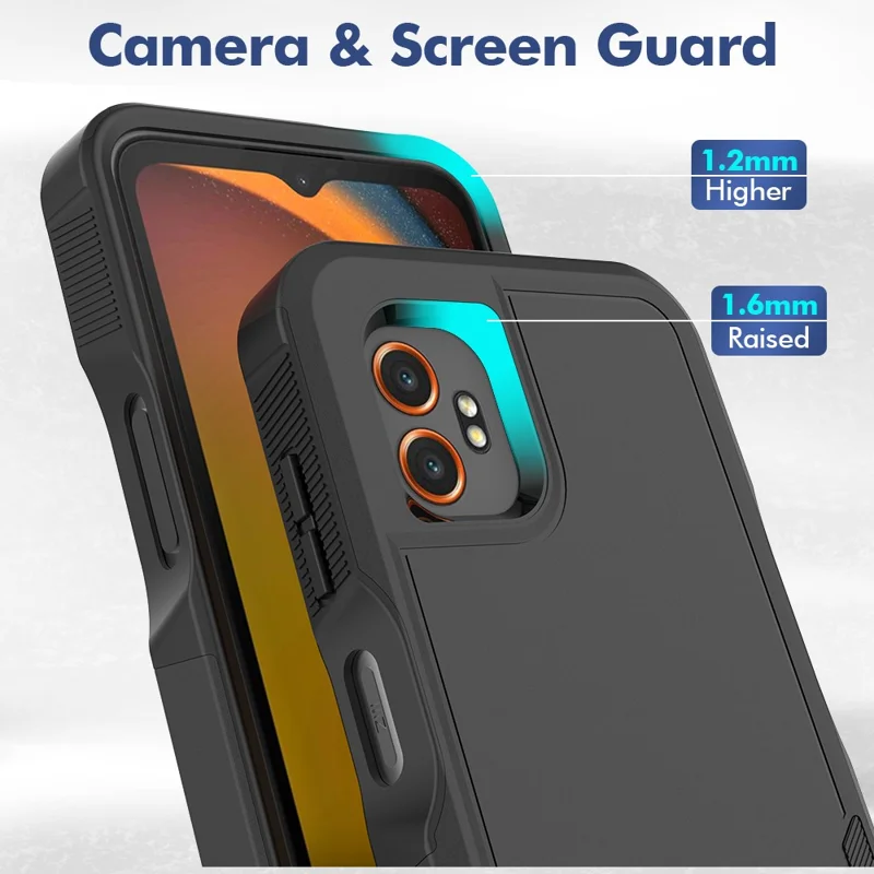For Samsung Galaxy XCover7 Pro Case 2 in 1 PC + TPU Shockproof Phone Cover - Black