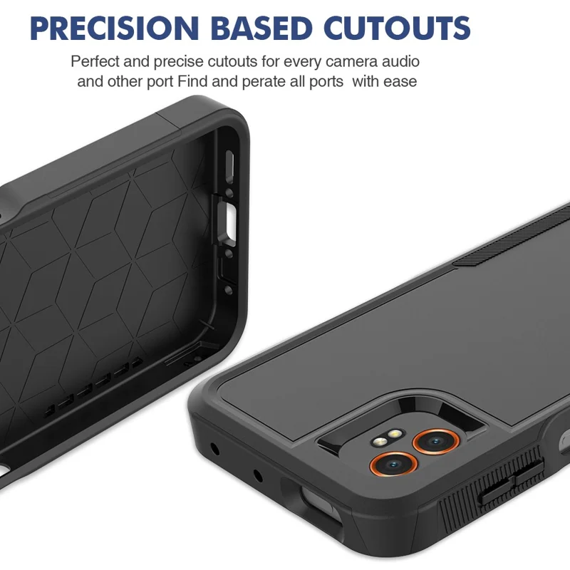 For Samsung Galaxy XCover7 Pro Case 2 in 1 PC + TPU Shockproof Phone Cover - Black