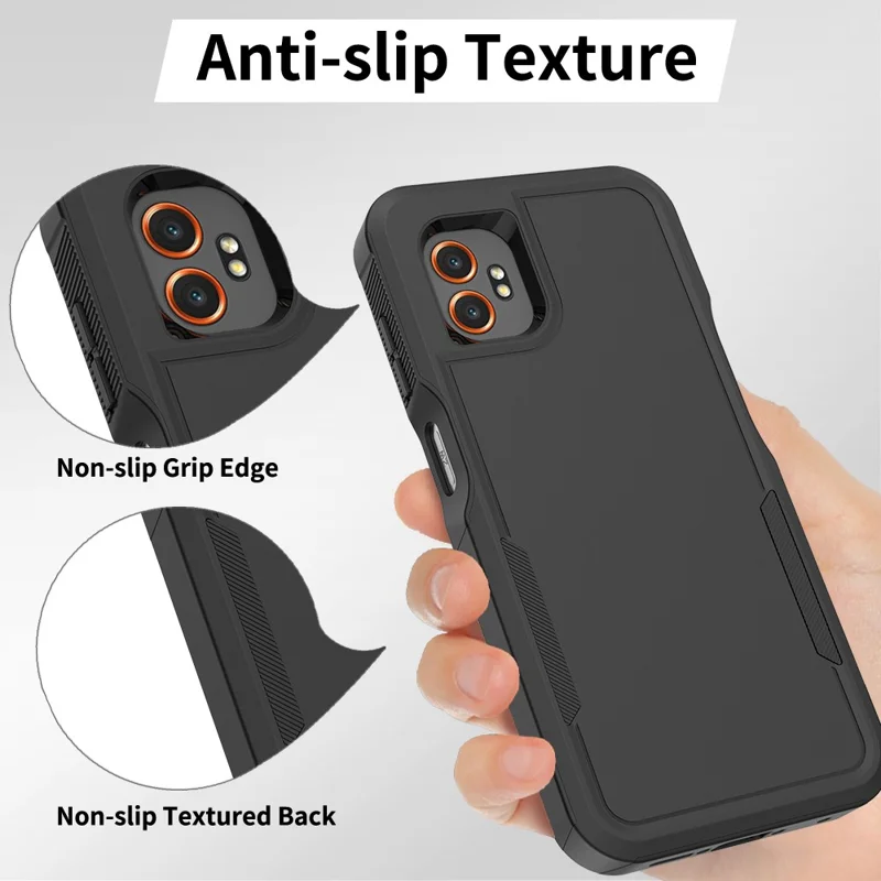 For Samsung Galaxy XCover7 Pro Case 2 in 1 PC + TPU Shockproof Phone Cover - Black