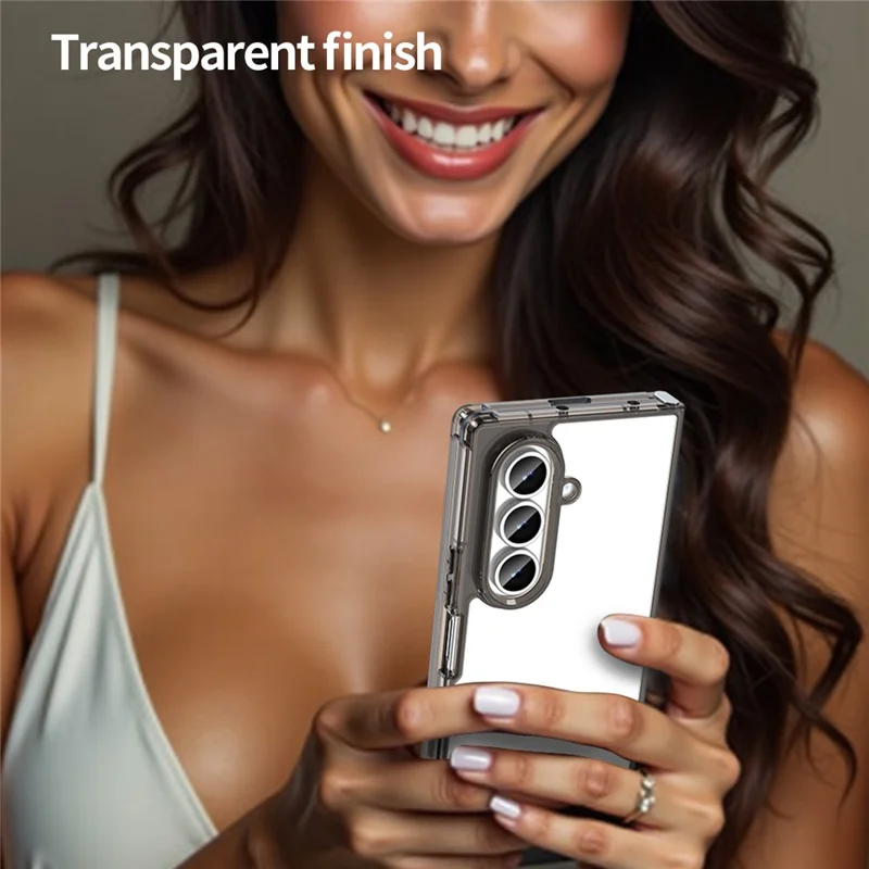 Чехол для Samsung Galaxy Z Fold7 5G из ТПУ + акрила с защитой от пожелтения - Черный