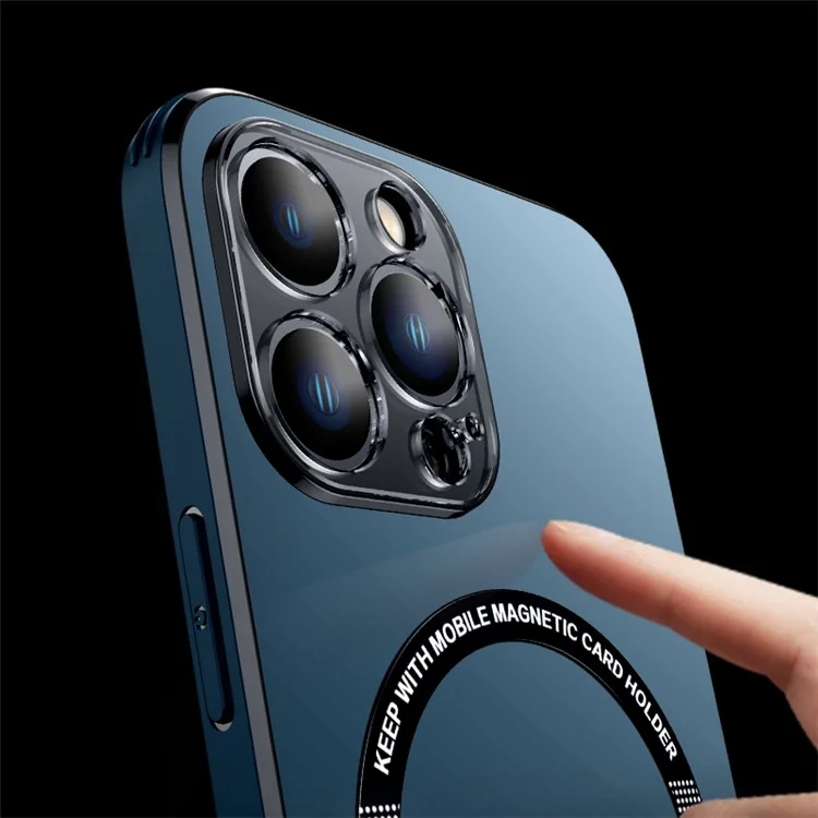 Phone Case for iPhone 13 Pro 6.1 inch, Kickstand Anti-Drop Aluminum Alloy+TPU+PC Phone Protector Compatible with MagSafe - Blue