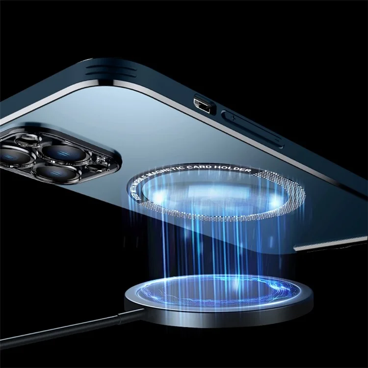 Phone Case for iPhone 13 Pro 6.1 inch, Kickstand Anti-Drop Aluminum Alloy+TPU+PC Phone Protector Compatible with MagSafe - Blue