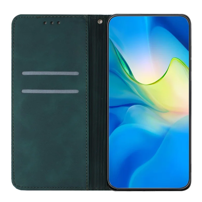 For Samsung Galaxy A07 4G Case Imprinted Flower Wallet Stand Leather Phone Cover - Blue
