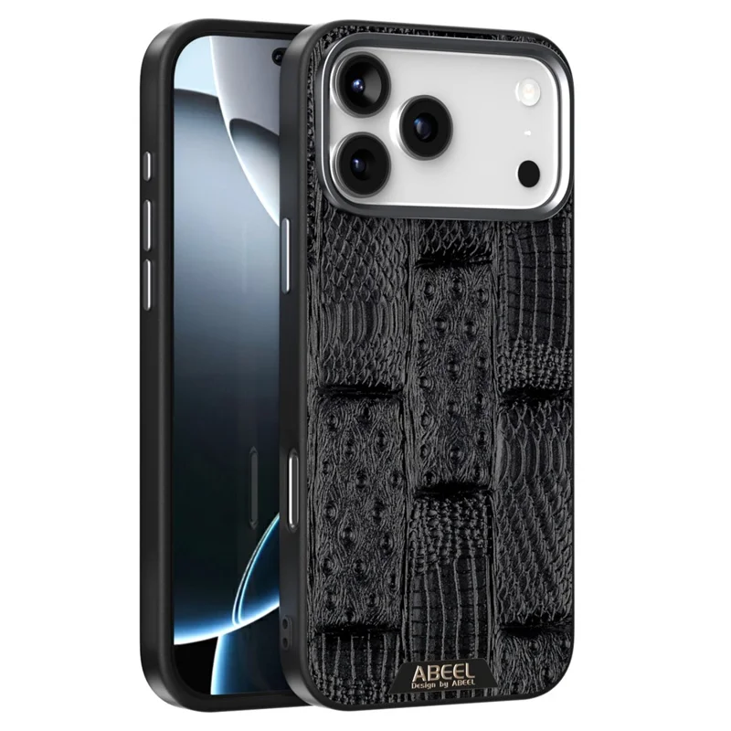 ABEEL For iPhone 17 Pro Max Case Compatible with MagSafe Beast Texture Micro-Embossing Back Cover - Black