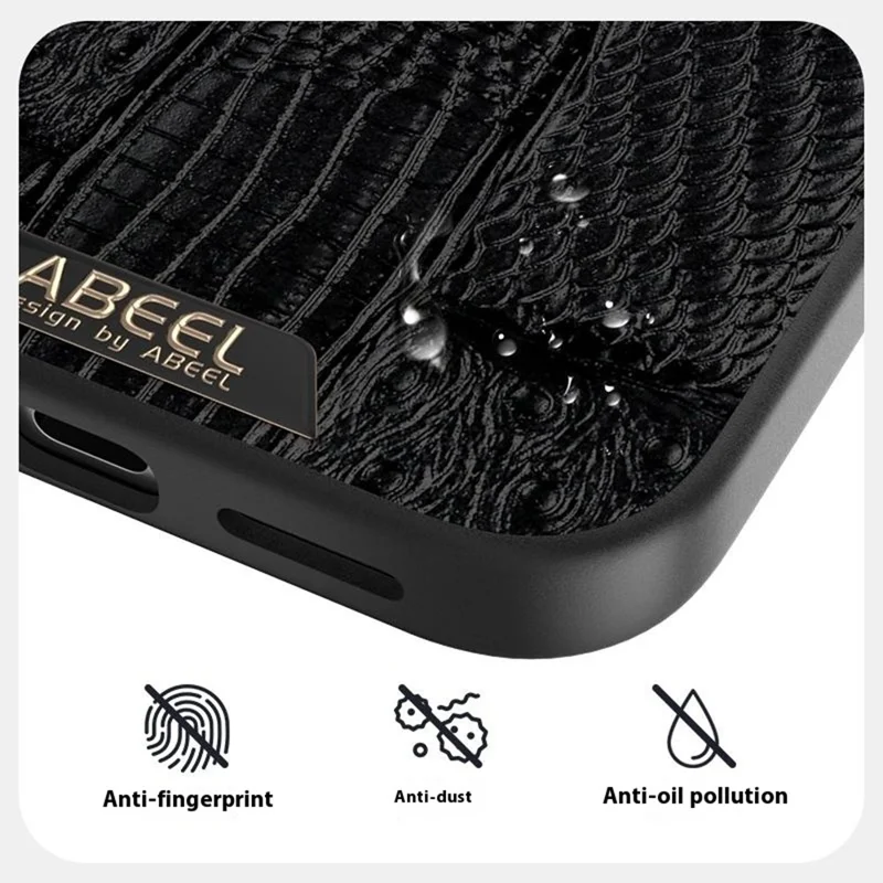 ABEEL For iPhone 17 Case Compatible with MagSafe Beast Texture Micro-Embossing Back Cover - Black