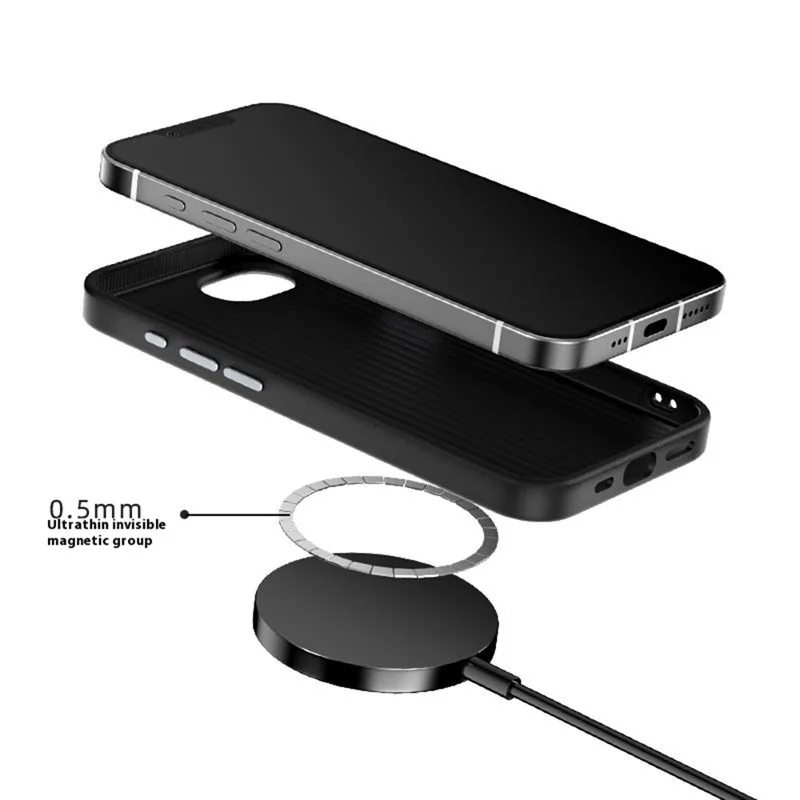 ABEEL For iPhone 16e Case Compatible with MagSafe Beast Texture Micro-Embossing Back Cover - Black
