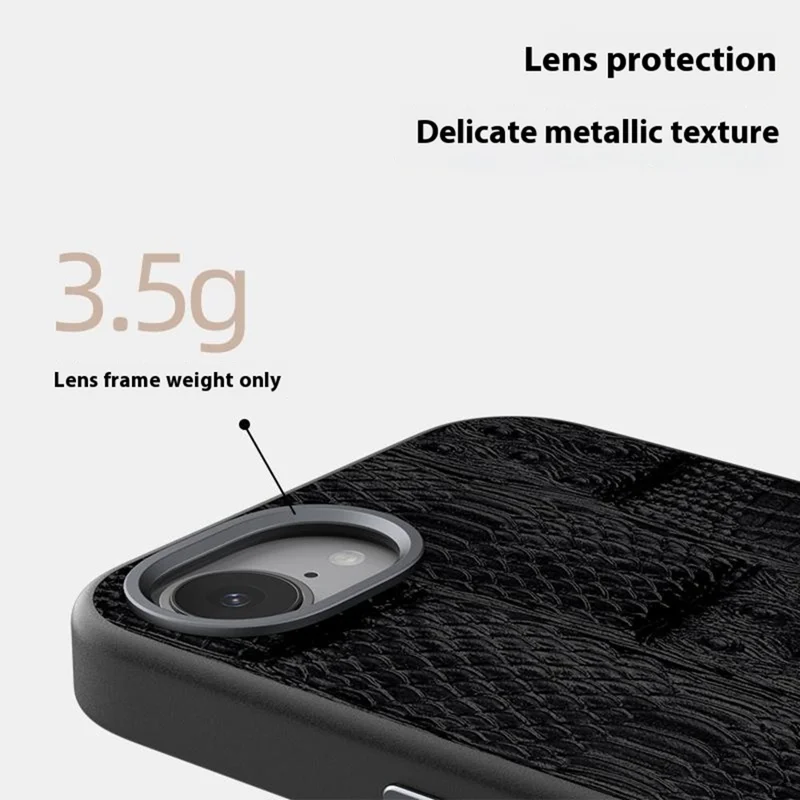 ABEEL For iPhone 16e Case Compatible with MagSafe Beast Texture Micro-Embossing Back Cover - Black