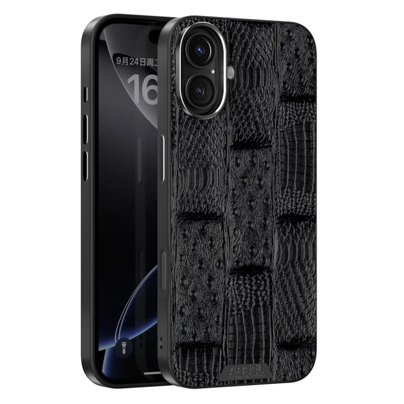 ABEEL For iPhone 16 Case Compatible with MagSafe Beast Texture Micro-Embossing Back Cover - Black