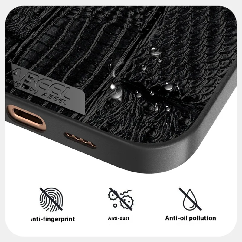 ABEEL For iPhone 16 Case Compatible with MagSafe Beast Texture Micro-Embossing Back Cover - Black