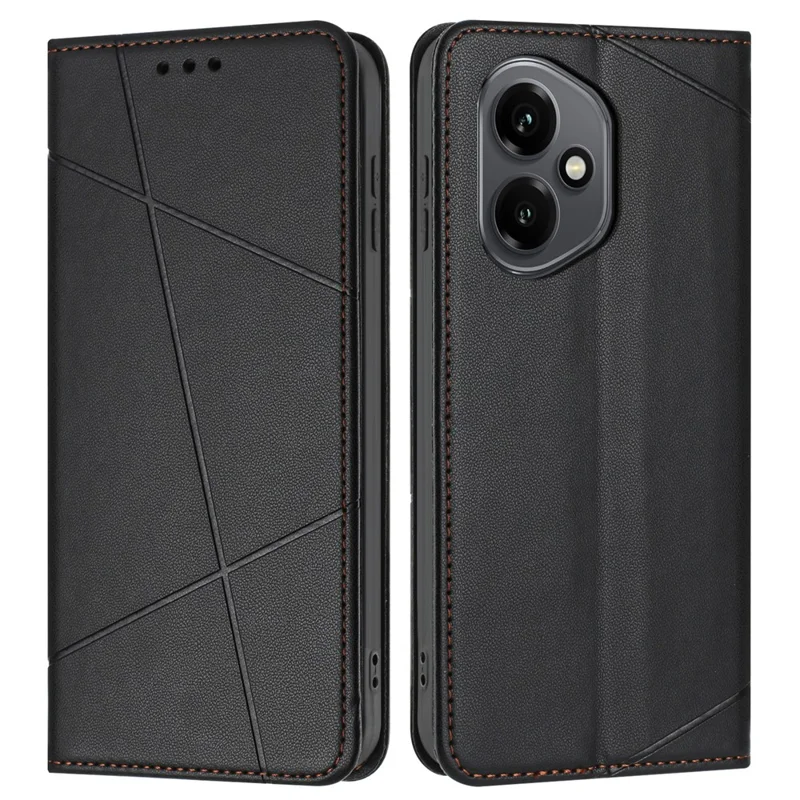 Étui Portefeuille For Honor 400 5G (Global) en Cuir Imprimé avec Support et Dragonne - Noir