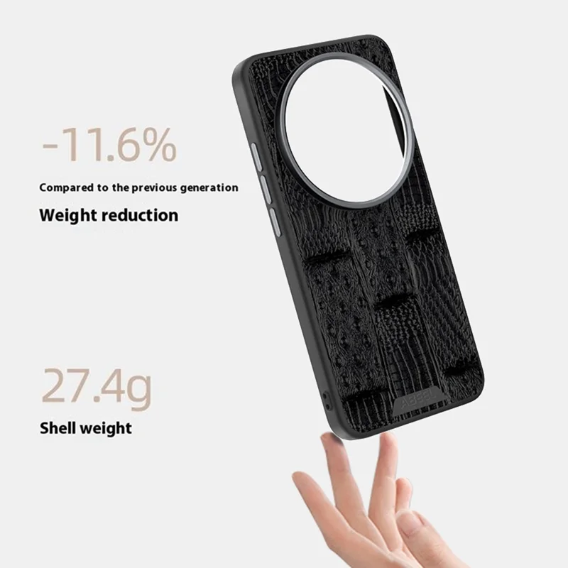 ABEEL For Xiaomi 15 Ultra Case Compatible with MagSafe Beast Texture Micro-Embossing Back Cover - Black