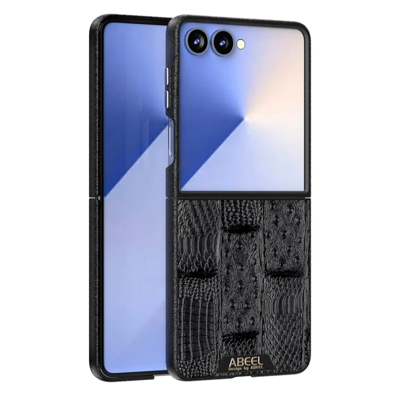 ABEEL For Samsung Galaxy Z Flip7 5G Case Compatible with MagSafe Beast Texture Micro-Embossing Back Cover - Black