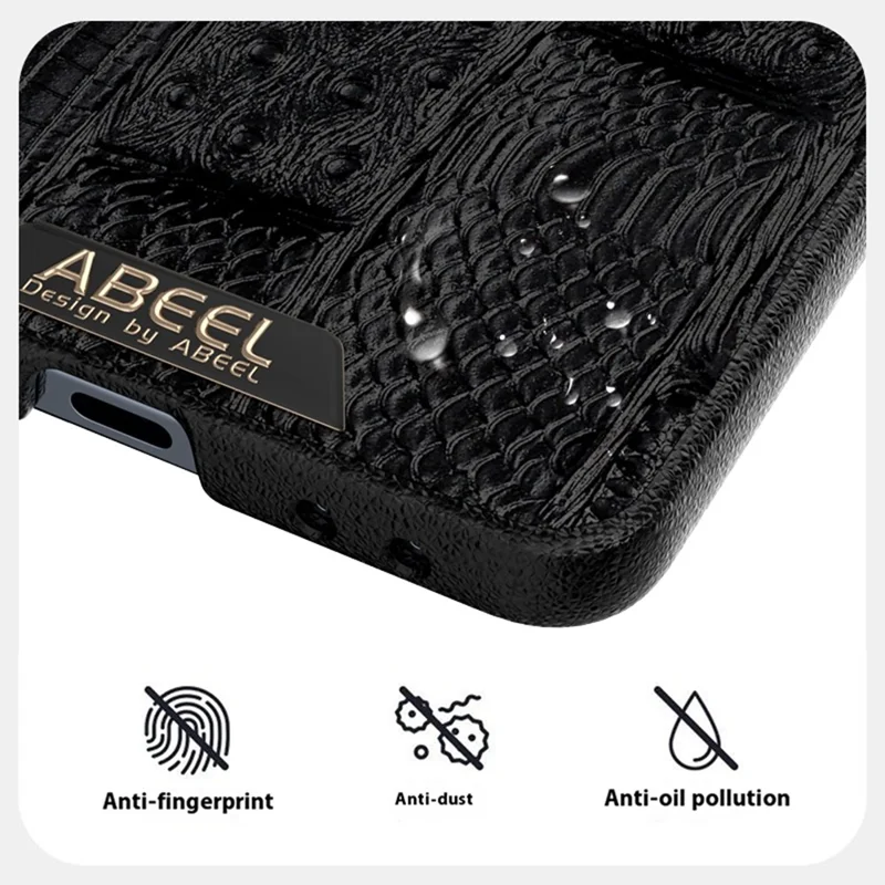 ABEEL For Samsung Galaxy Z Flip7 5G Case Compatible with MagSafe Beast Texture Micro-Embossing Back Cover - Black