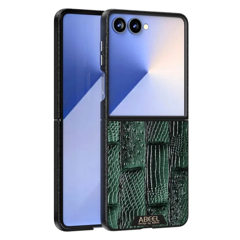 ABEEL For Samsung Galaxy Z Flip7 5G Magnetic Case Beast Texture Micro-Embossing Back Cover - Green