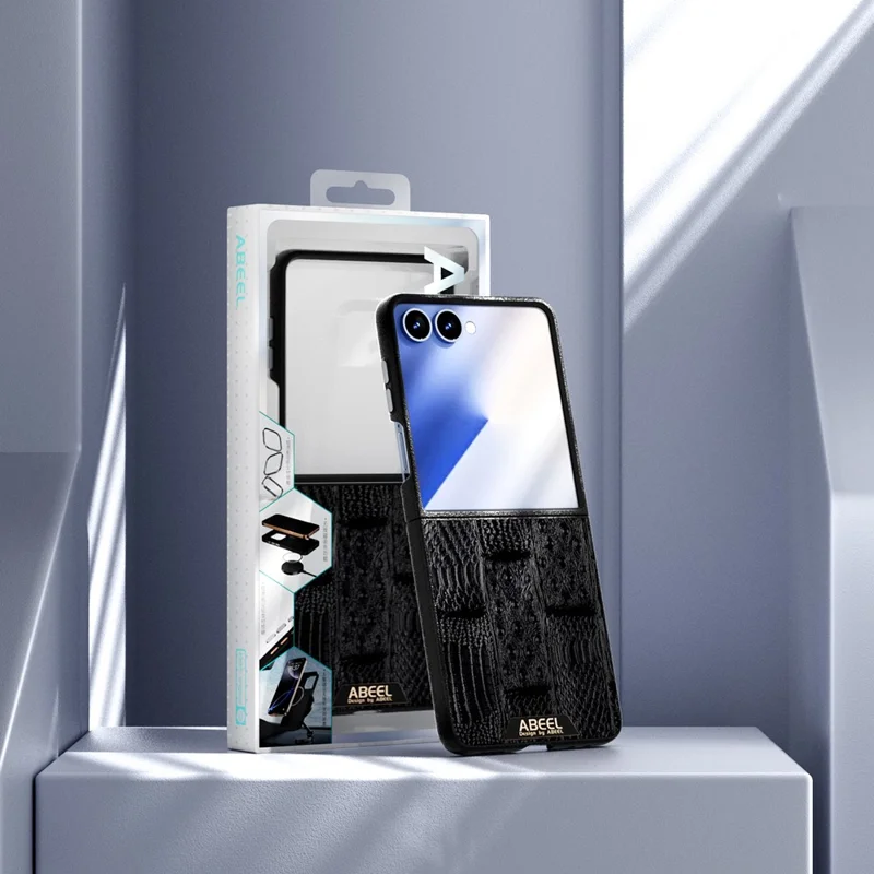 ABEEL For Samsung Galaxy Z Flip7 5G Magnetic Case Beast Texture Micro-Embossing Back Cover - Green