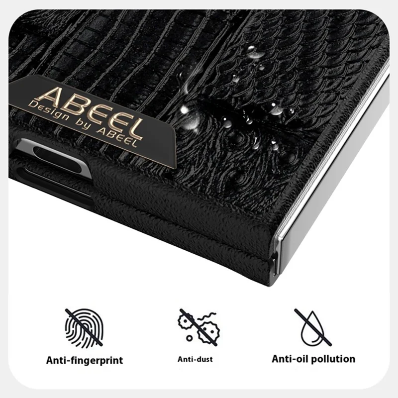 ABEEL For Samsung Galaxy Z Fold7 5G Case Compatible with MagSafe Beast Texture Micro-Embossing Back Cover - Black