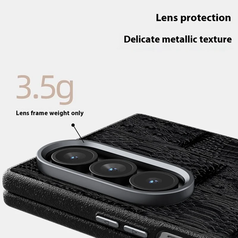 ABEEL For Samsung Galaxy Z Fold7 5G Case Compatible with MagSafe Beast Texture Micro-Embossing Back Cover - Black
