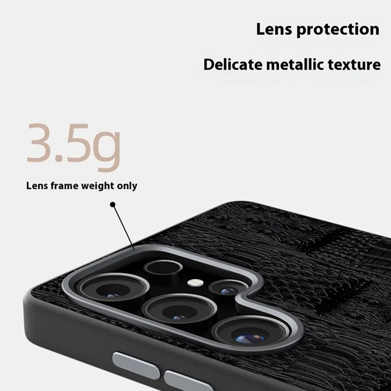 ABEEL For Samsung Galaxy S25 Ultra Case Compatible with MagSafe Beast Texture Micro-Embossing Back Cover - Black