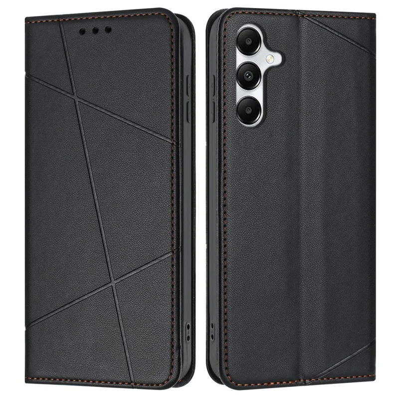 Cover a portafoglio per Samsung Galaxy A35 5G con cinturino da polso, in pelle stampata con supporto - Nero