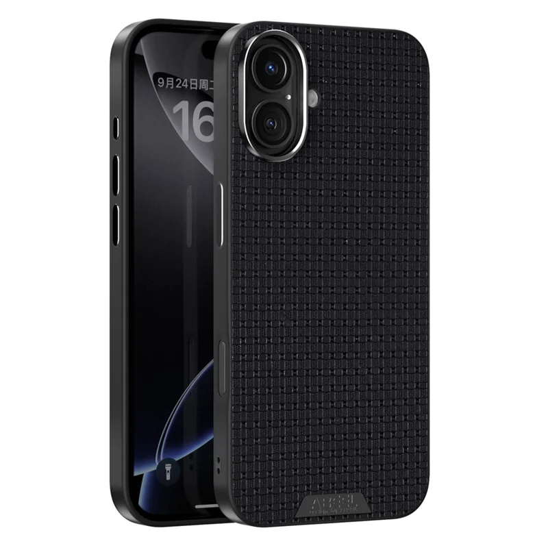 ABEEL For iPhone 16 Case Compatible with MagSafe Textured Micro-Embossing Back Cover - Black