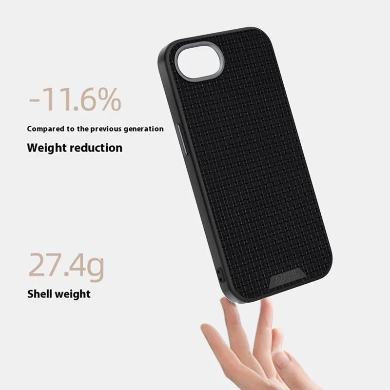 ABEEL For iPhone 16e Case Compatible with MagSafe Textured Micro-Embossing Back Cover - Black