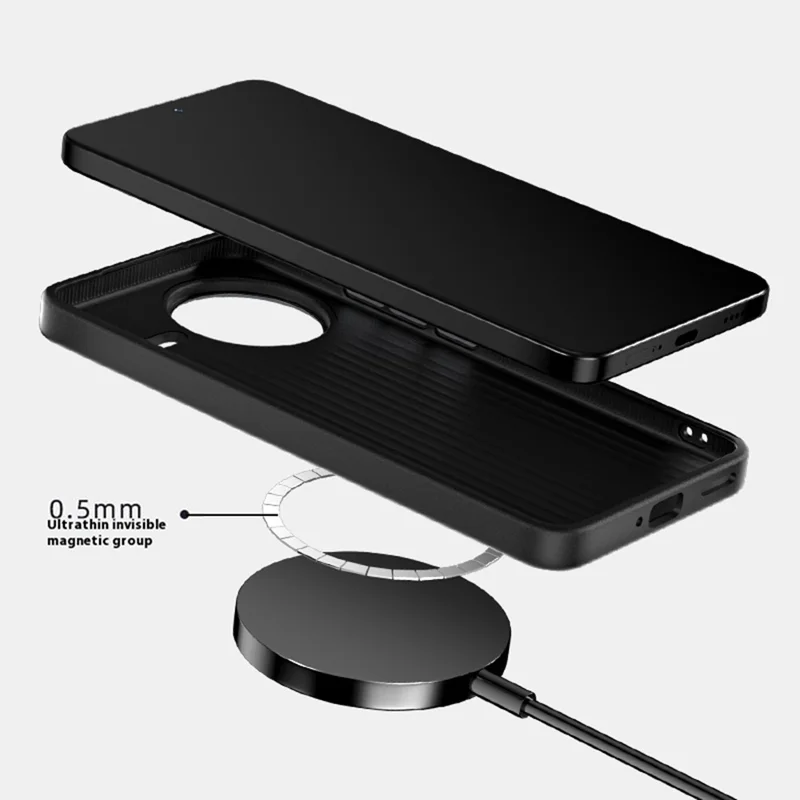 ABEEL For Xiaomi Poco F7 Ultra 5G  /  Redmi K80 Pro 5G Case Compatible with MagSafe Textured Micro-Embossing Back Cover - Black