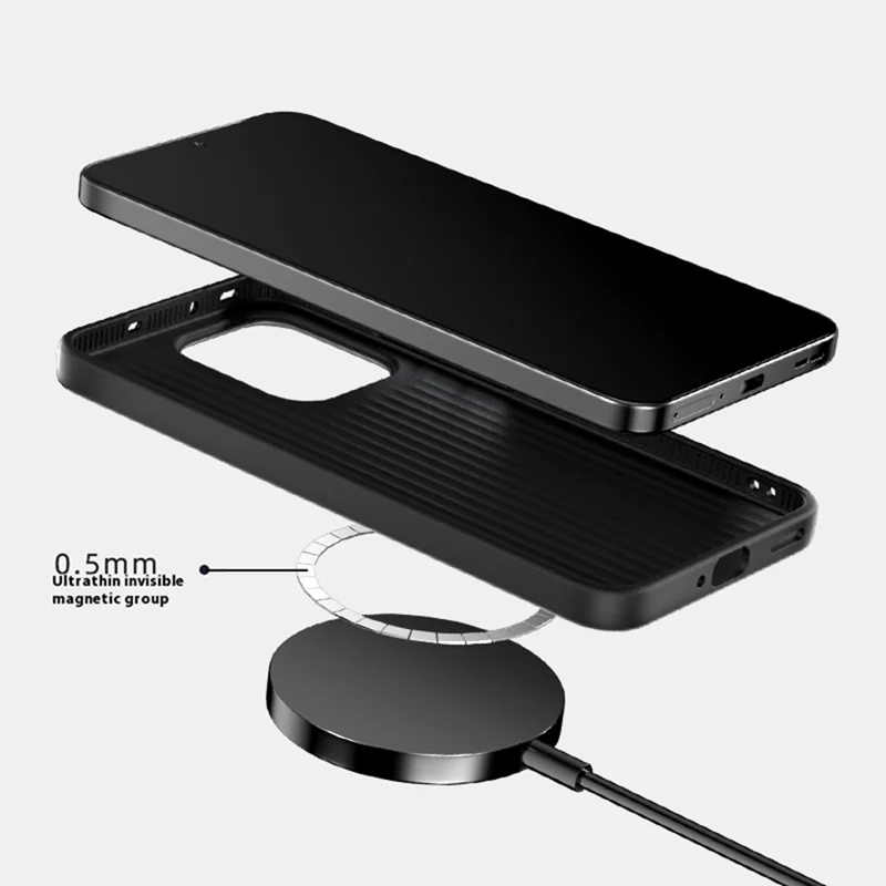 ABEEL For Oppo Reno14 Pro 5G (Global) Case Compatible with MagSafe Textured Micro-Embossing Back Cover - Black