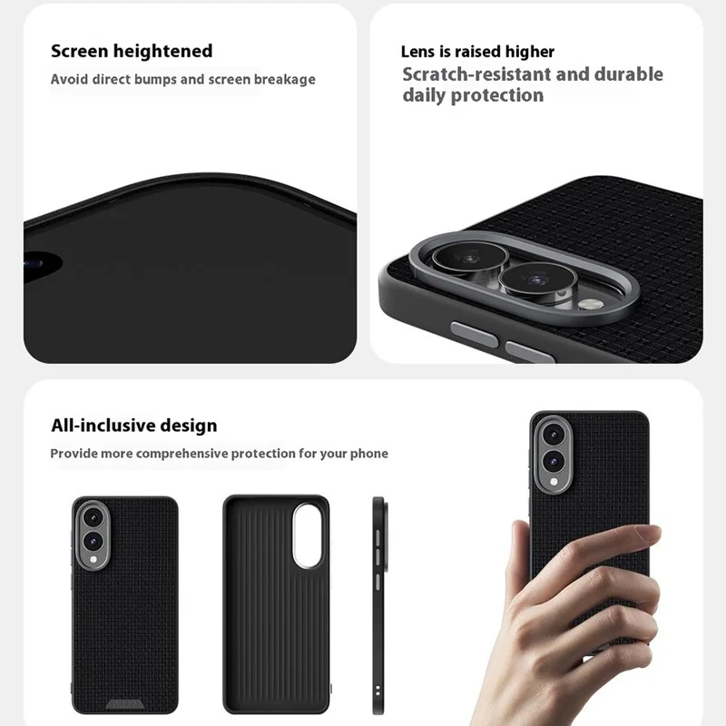 ABEEL For Samsung Galaxy S25 Edge Case Compatible with MagSafe Textured Micro-Embossing Back Cover - Black