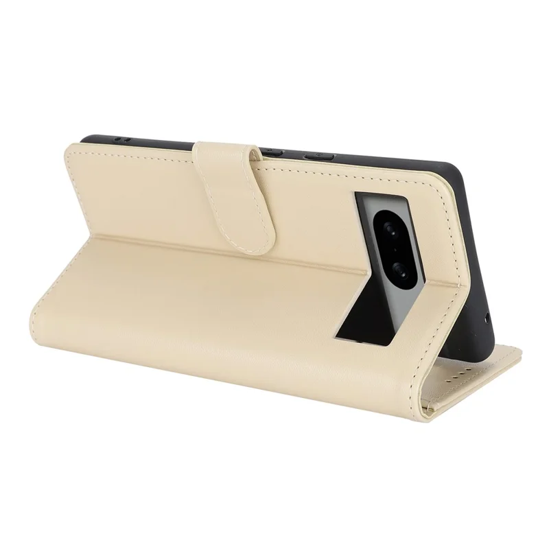 For Google Pixel 8a Stand Case Shockproof Leather Wallet Phone Cover - Beige