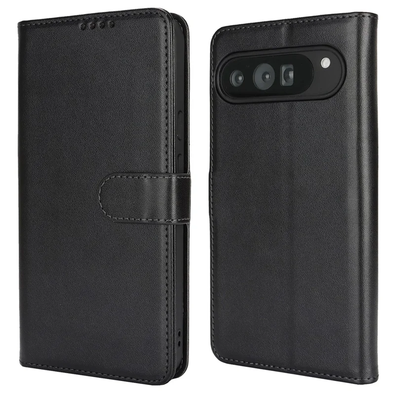 For Google Pixel 9 Pro XL Stand Case Shockproof Leather Wallet Phone Cover - Black