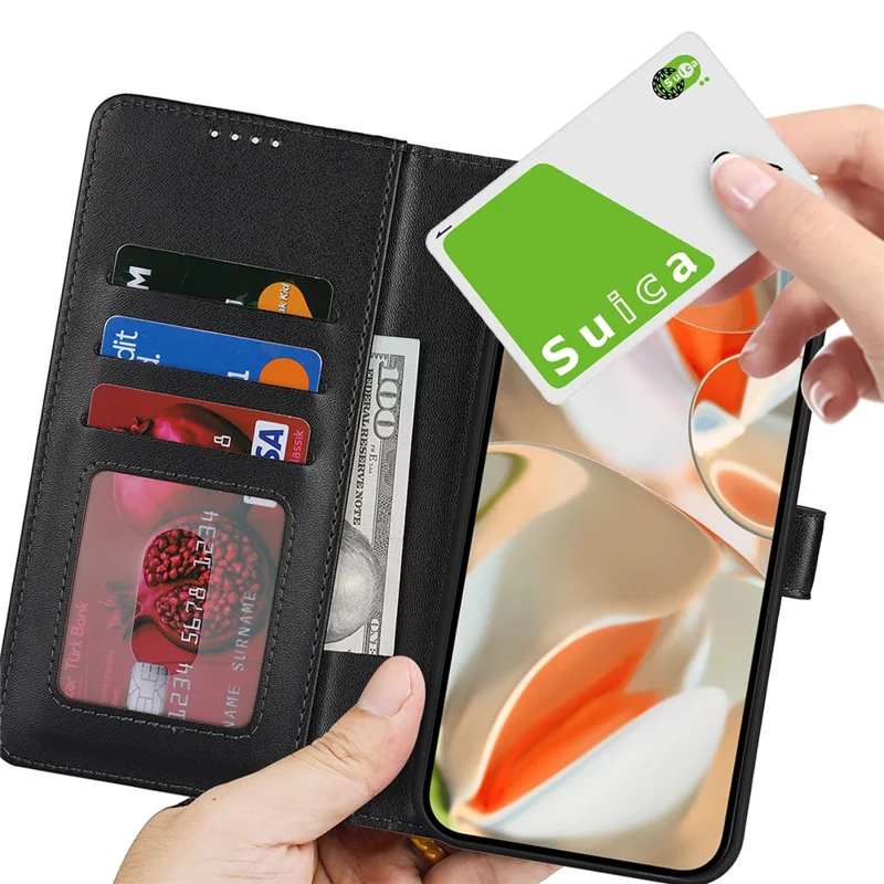 For Google Pixel 9 Pro XL Stand Case Shockproof Leather Wallet Phone Cover - Black