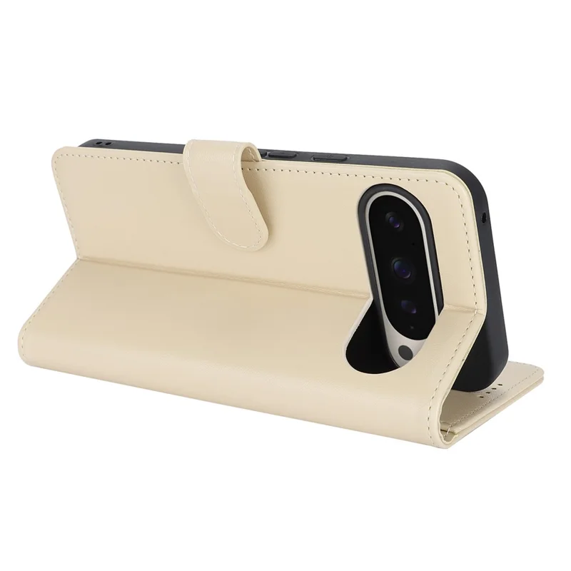 Funda de cartera de piel resistente a los golpes para Google Pixel 9 / 9 Pro - Beige