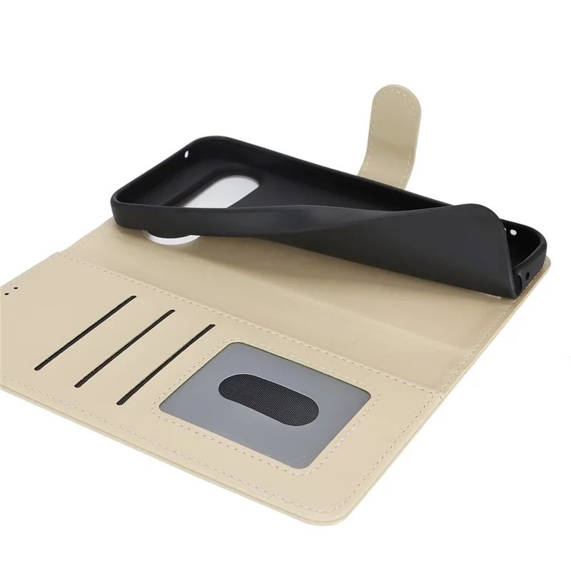 Funda de cartera de piel resistente a los golpes para Google Pixel 9 / 9 Pro - Beige