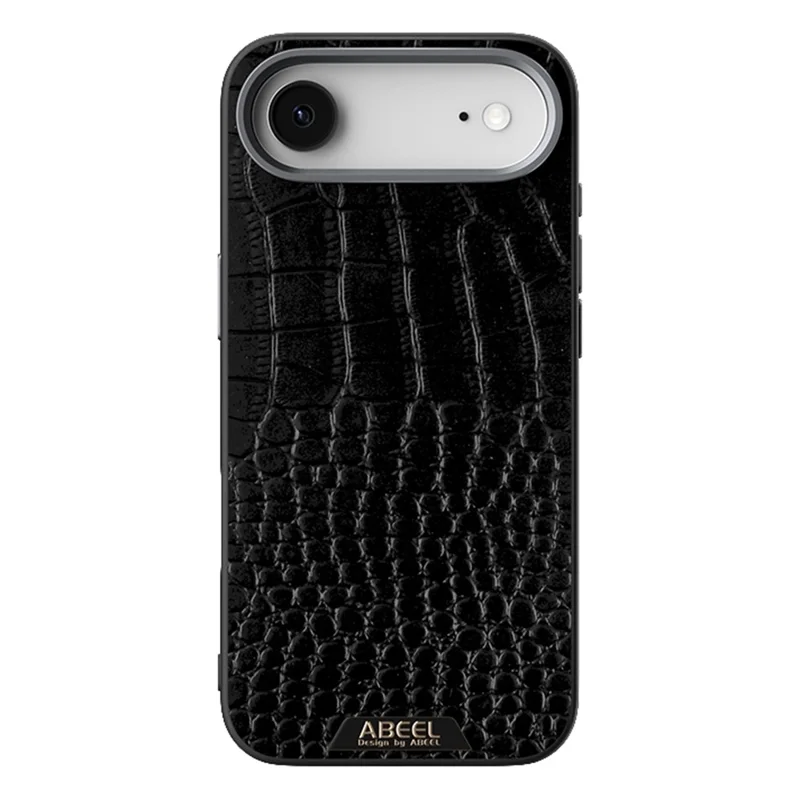 ABEEL For iPhone 17 Air Case Compatible with MagSafe Crocodile Texture Micro-Embossing Back Cover - Black