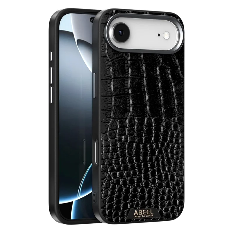 ABEEL For iPhone 17 Air Case Compatible with MagSafe Crocodile Texture Micro-Embossing Back Cover - Black