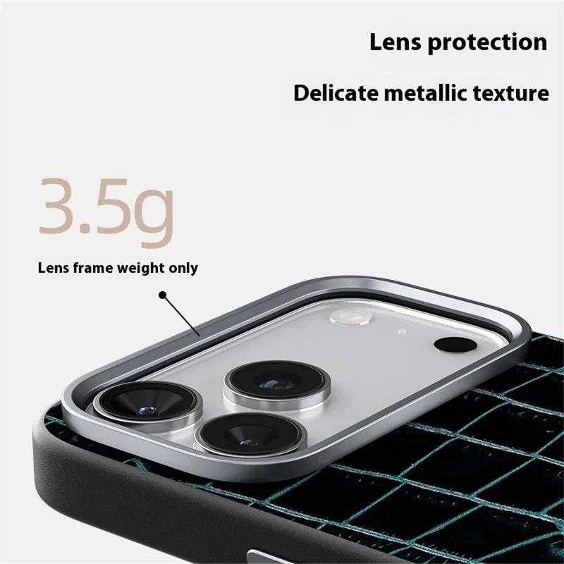 ABEEL For iPhone 17 Air Case Compatible with MagSafe Crocodile Texture Micro-Embossing Back Cover - Black