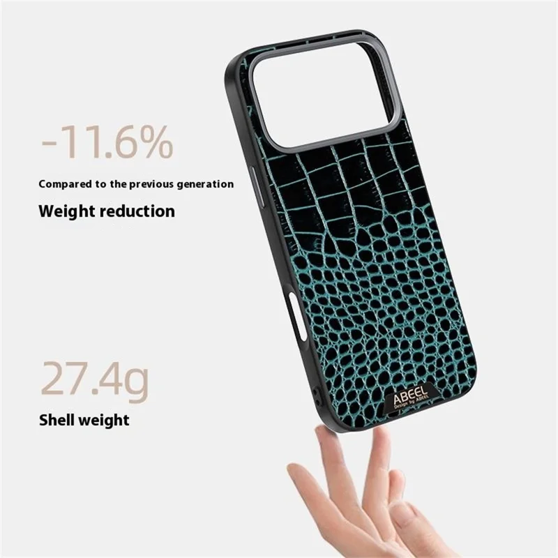 ABEEL For iPhone 17 Air Case Compatible with MagSafe Crocodile Texture Micro-Embossing Back Cover - Black
