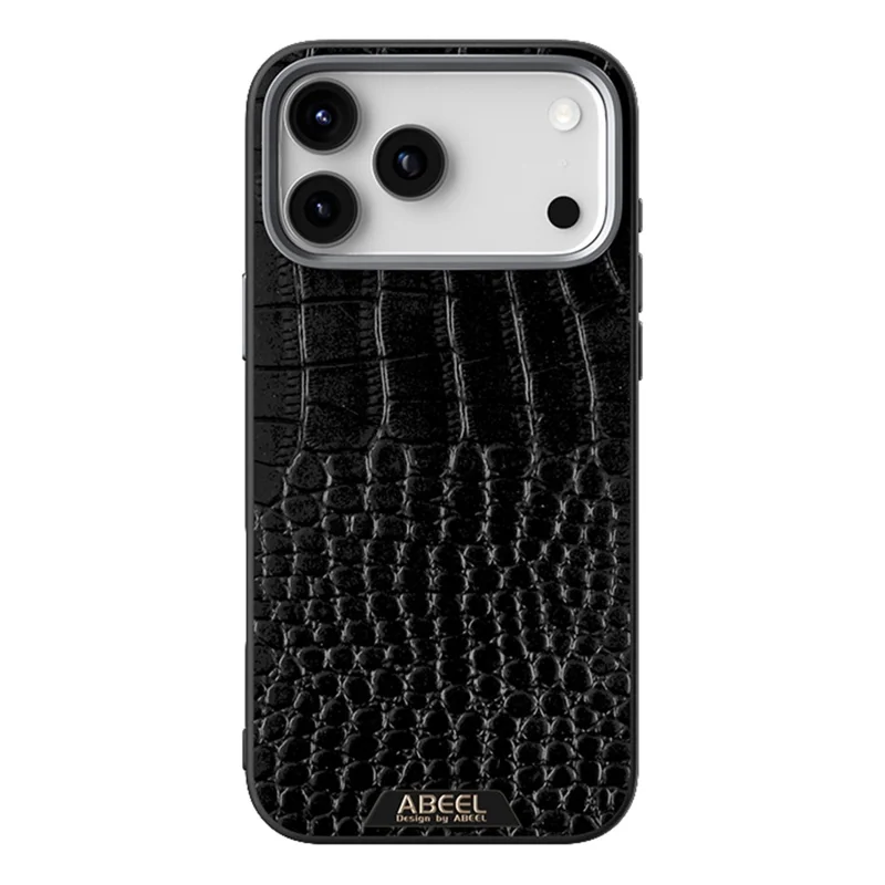 ABEEL For iPhone 17 Pro Max Case Compatible with MagSafe Crocodile Texture Micro-Embossing Back Cover - Black