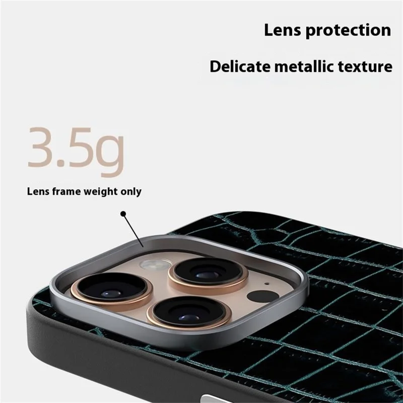 ABEEL For iPhone 16 Pro Case Compatible with MagSafe Crocodile Texture Micro-Embossing Back Cover - Green